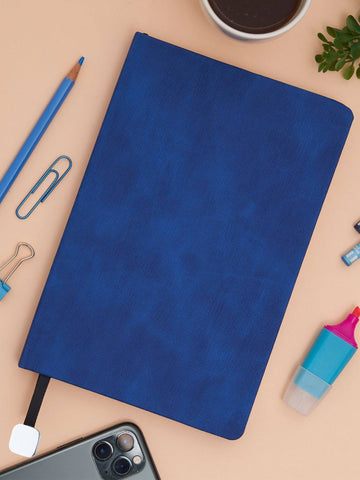 Vogue - A5 Notebook: Hardbound with Faux Leather - Blue