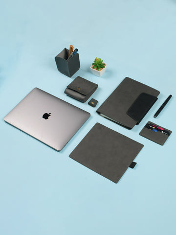 Executive Luxury Desk Set - Grey + Black